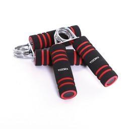 COPPIA HAND GRIPS IMPUGNATURA SOFT TOUCH NERO/ROSSO/CROMO
