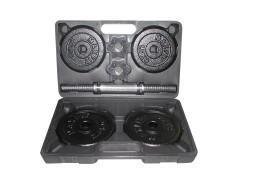 SET 1 MANUBRIO CROMATO+2 DISCHI DA 2,5KG+2 DA 1,5+2 FERMADISCHI VITE