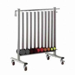 RASTRELLIERA PORTAMANUBRI VINILE/NEOPRENE RUOTE DI TRASPORTO